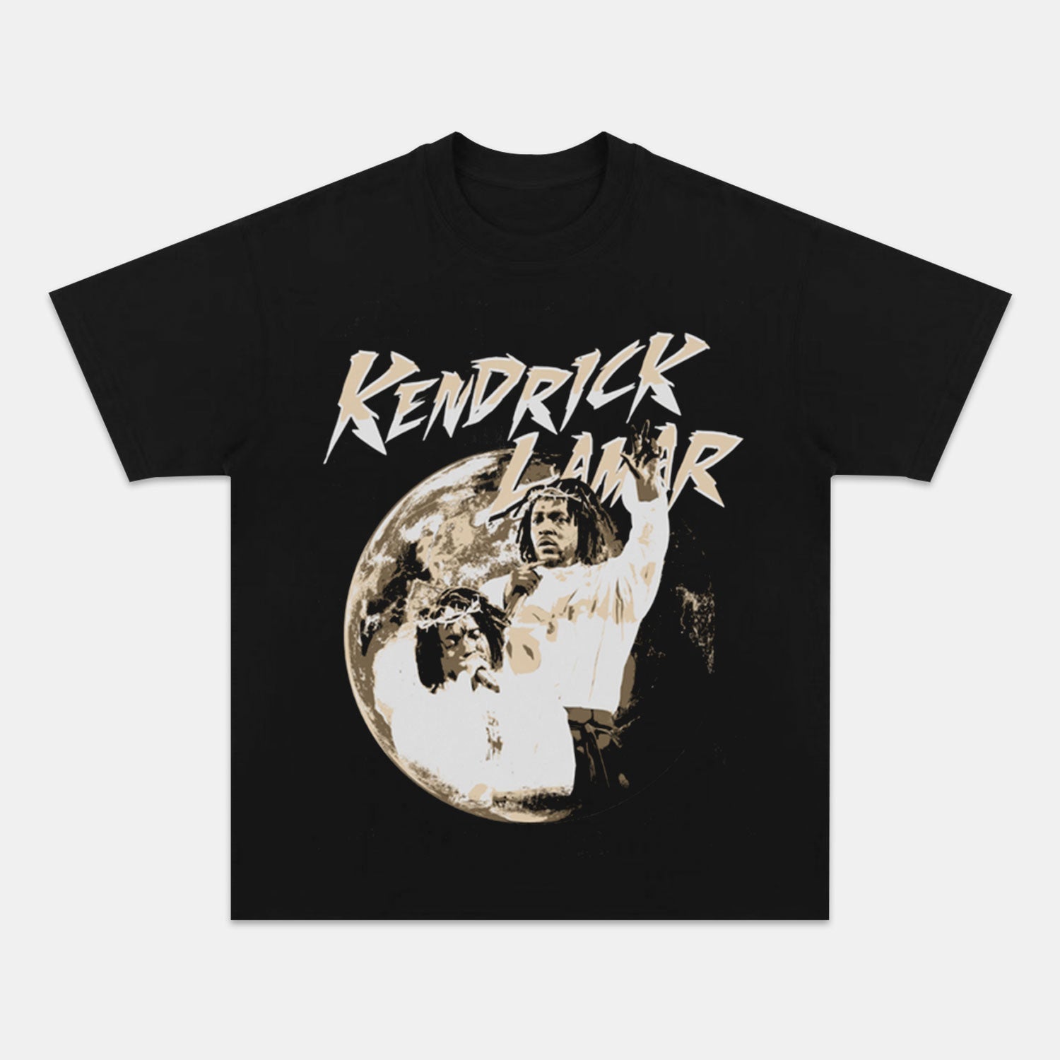 BLACK-KENDRICK-WORLD-TEE - Y2K VINTAGES