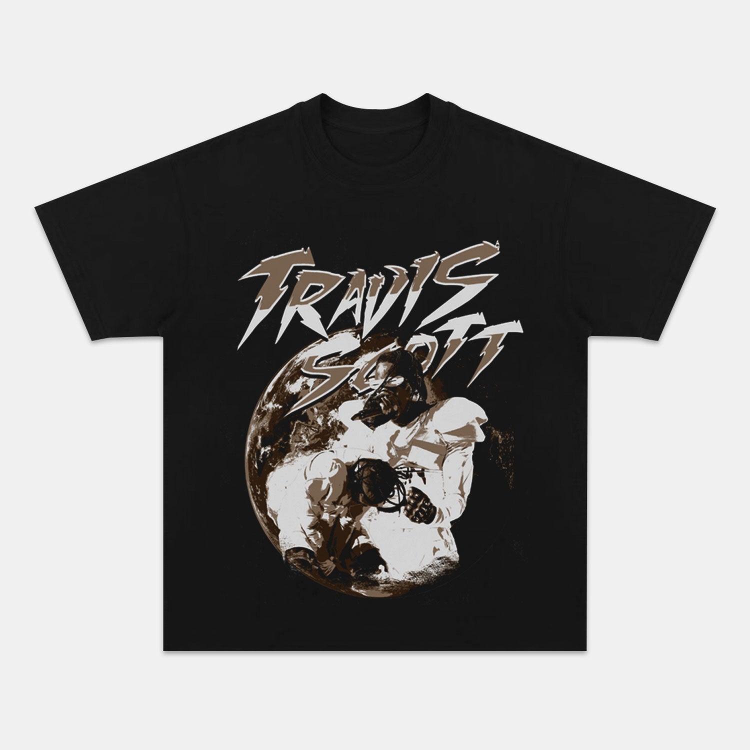 BLACK-TRAVIS-WORLD-TEE - Y2K VINTAGES