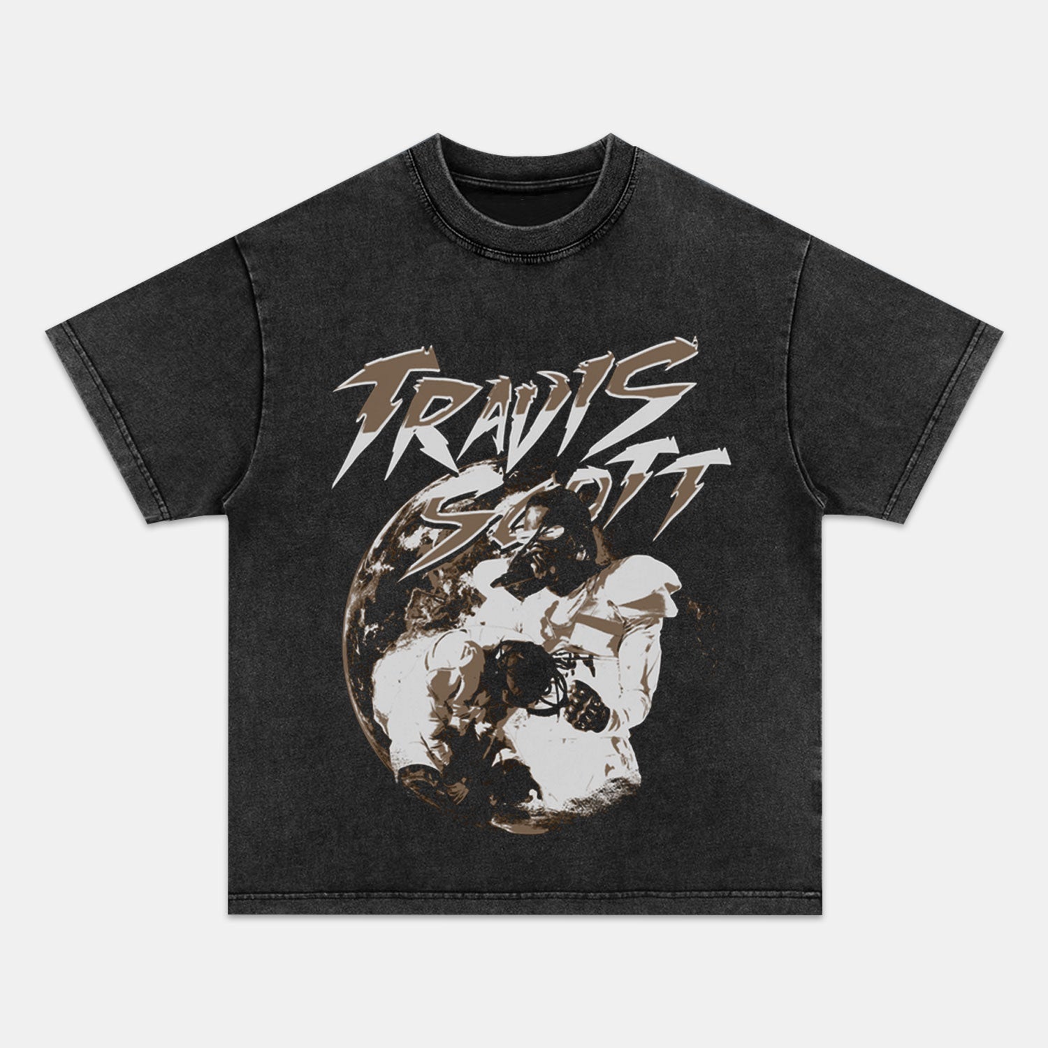 BLACK-TRAVIS-WORLD-TEE - Y2K VINTAGES