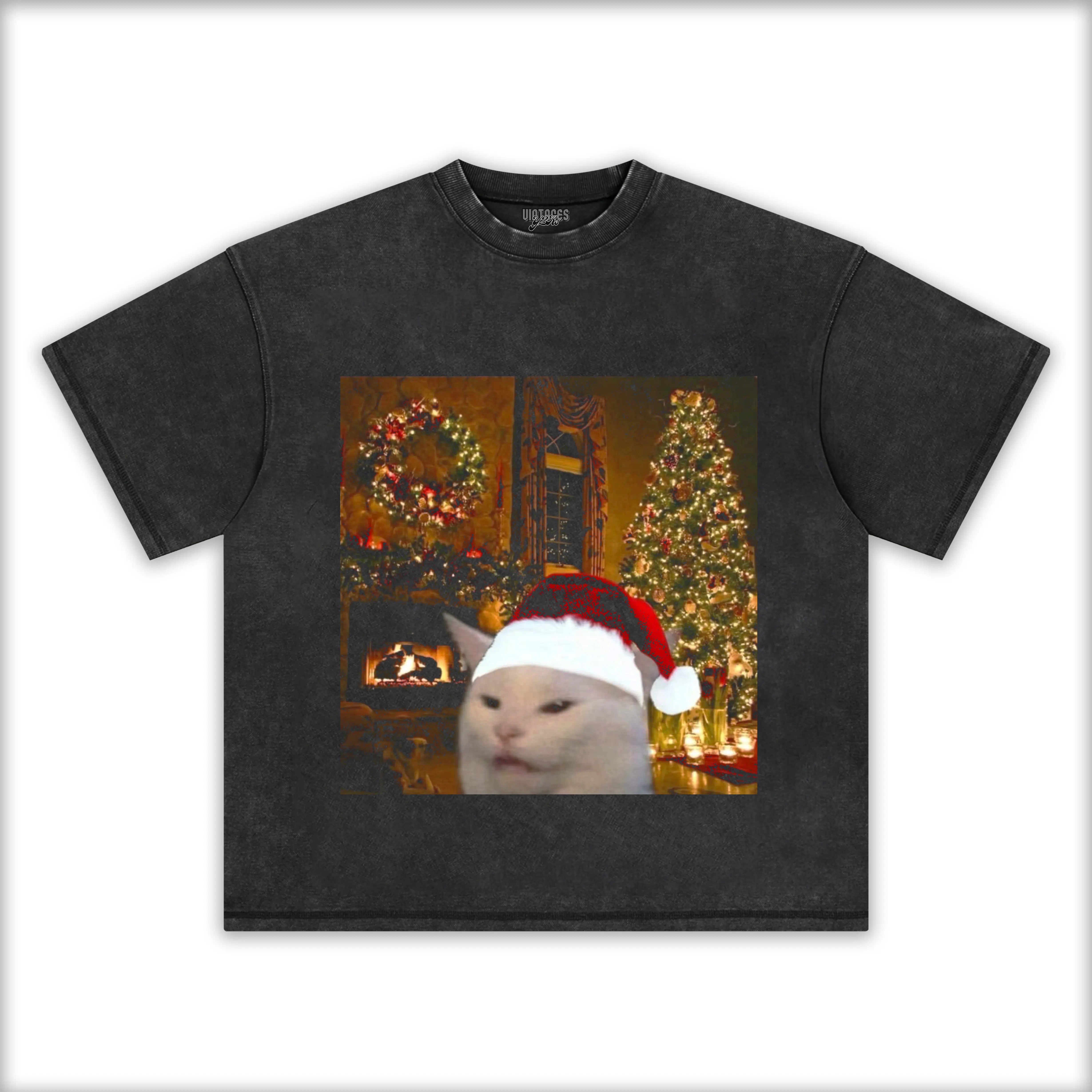 CUTE-CHRISTMAS-CAT-MEME-TEE-1 - Y2K VINTAGES