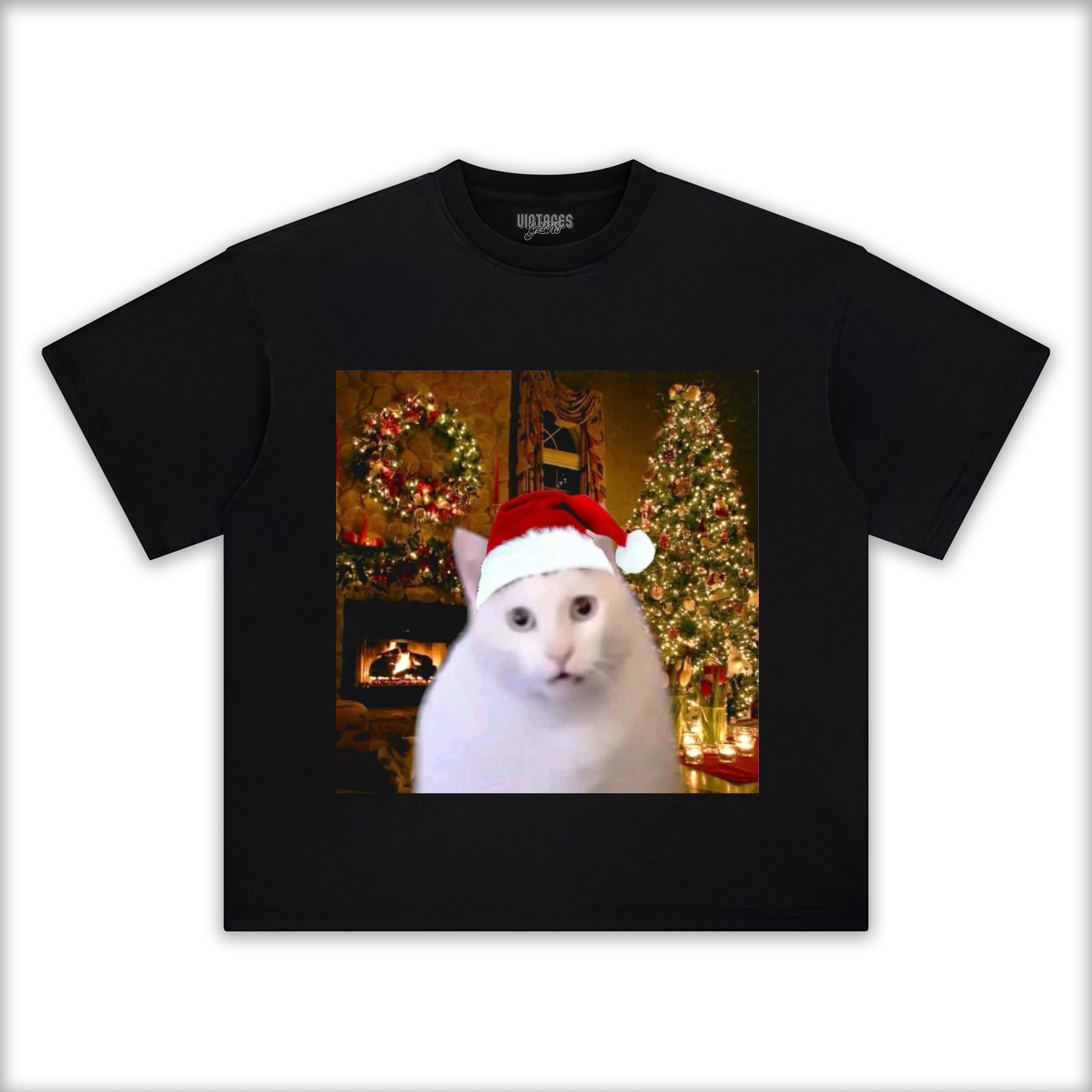 CUTE-CHRISTMAS-CAT-MEME-TEE-2 - Y2K VINTAGES