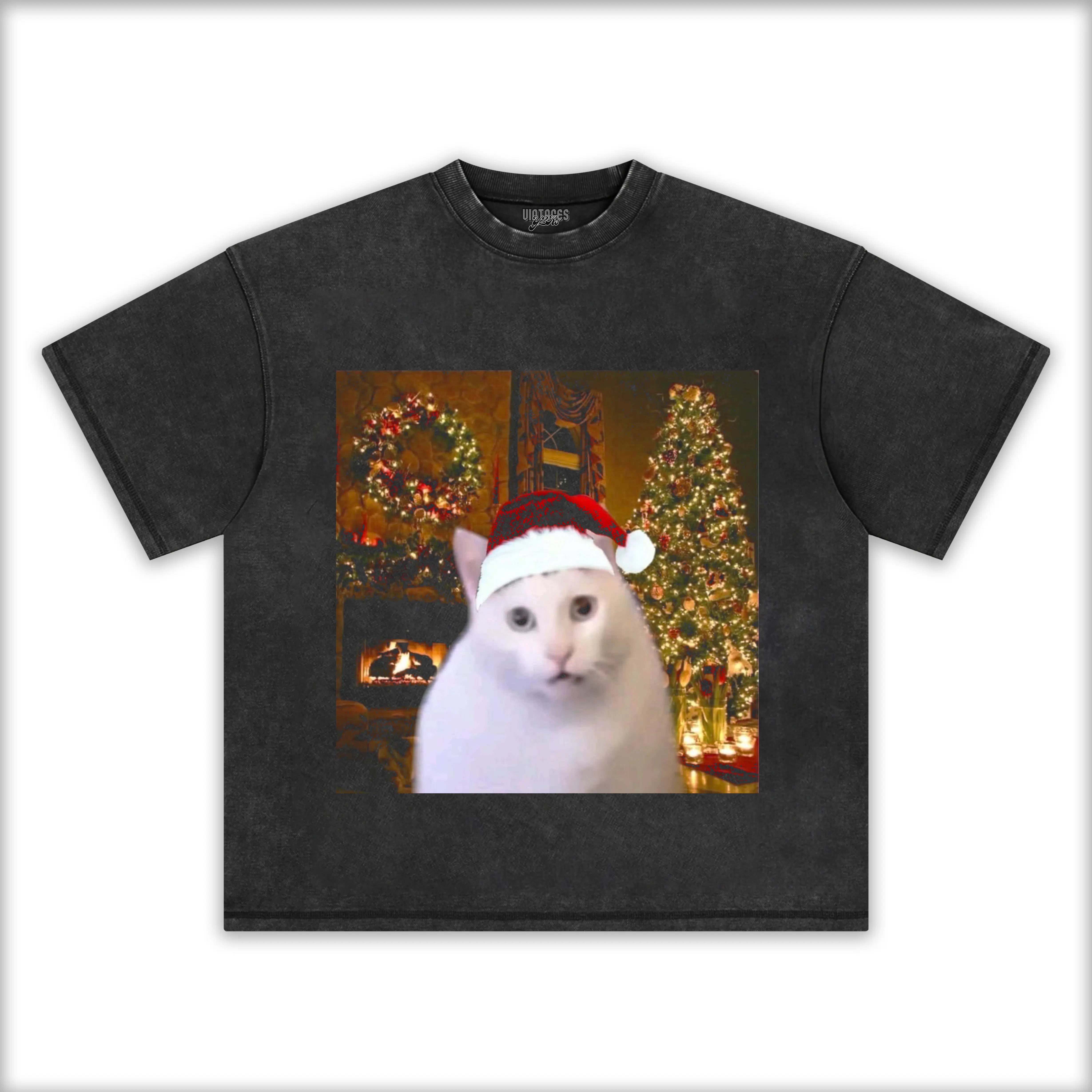 CUTE-CHRISTMAS-CAT-MEME-TEE-2 - Y2K VINTAGES