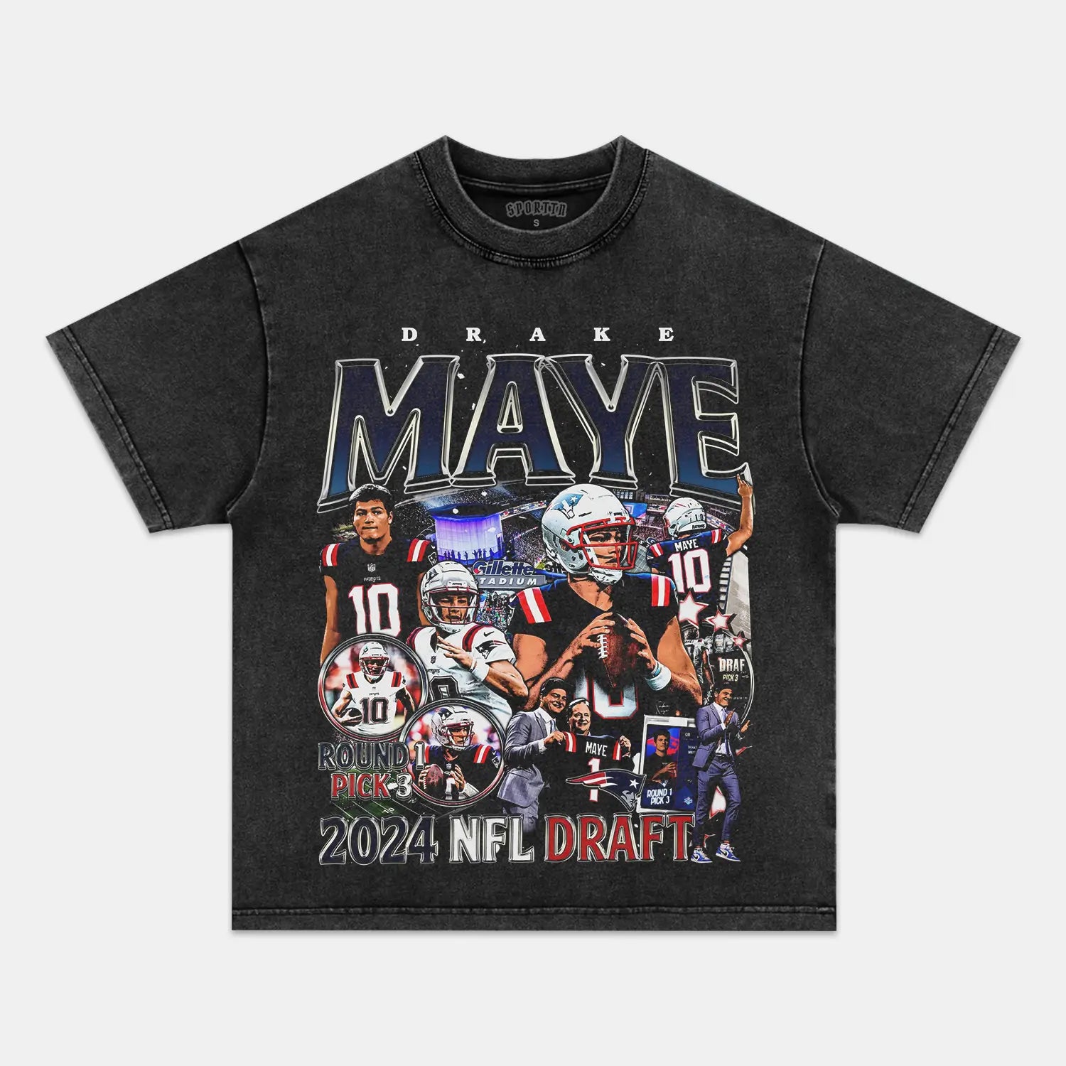 DRAKE MAYE - PATRIOTS TEE - Y2K VINTAGES