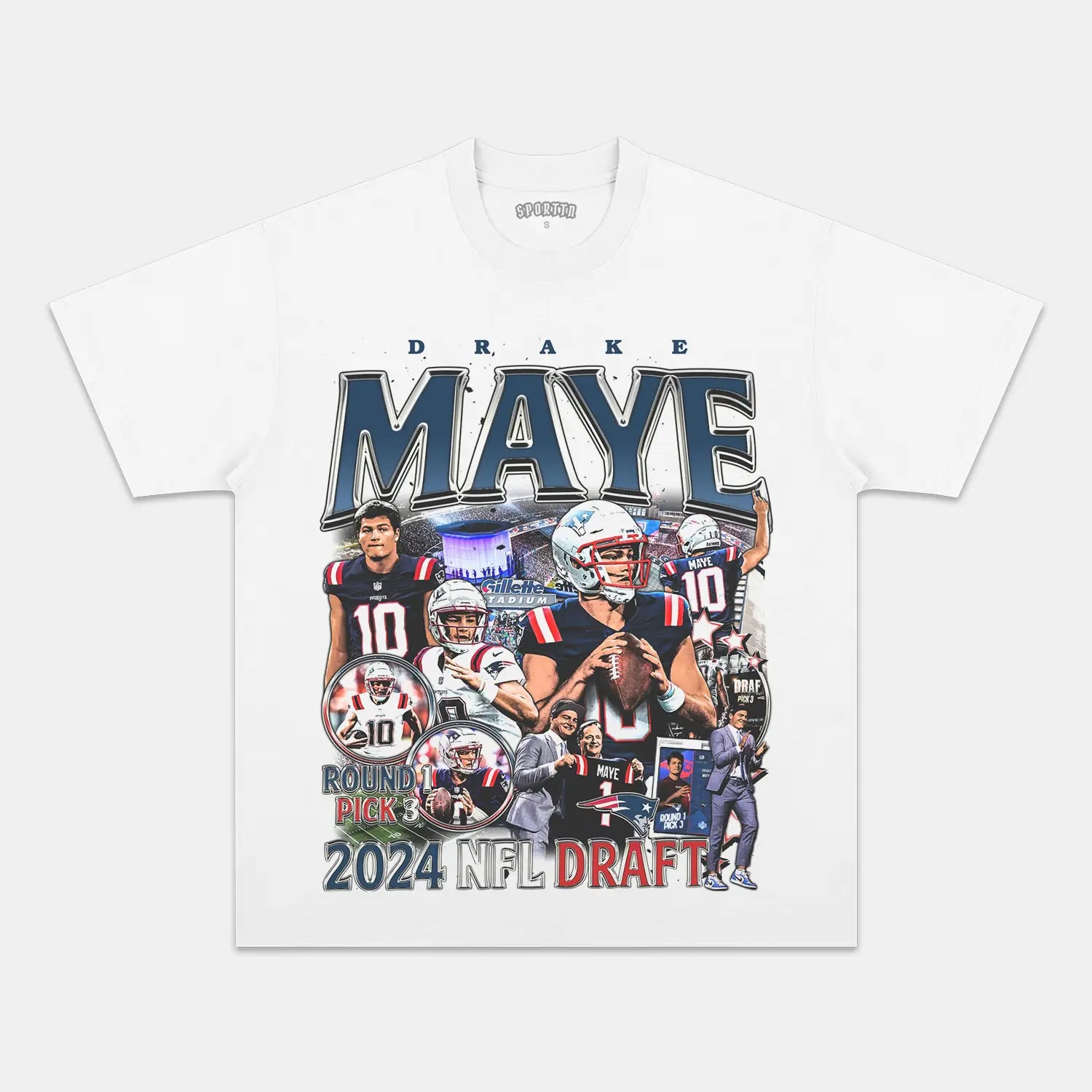 DRAKE MAYE - PATRIOTS TEE - Y2K VINTAGES