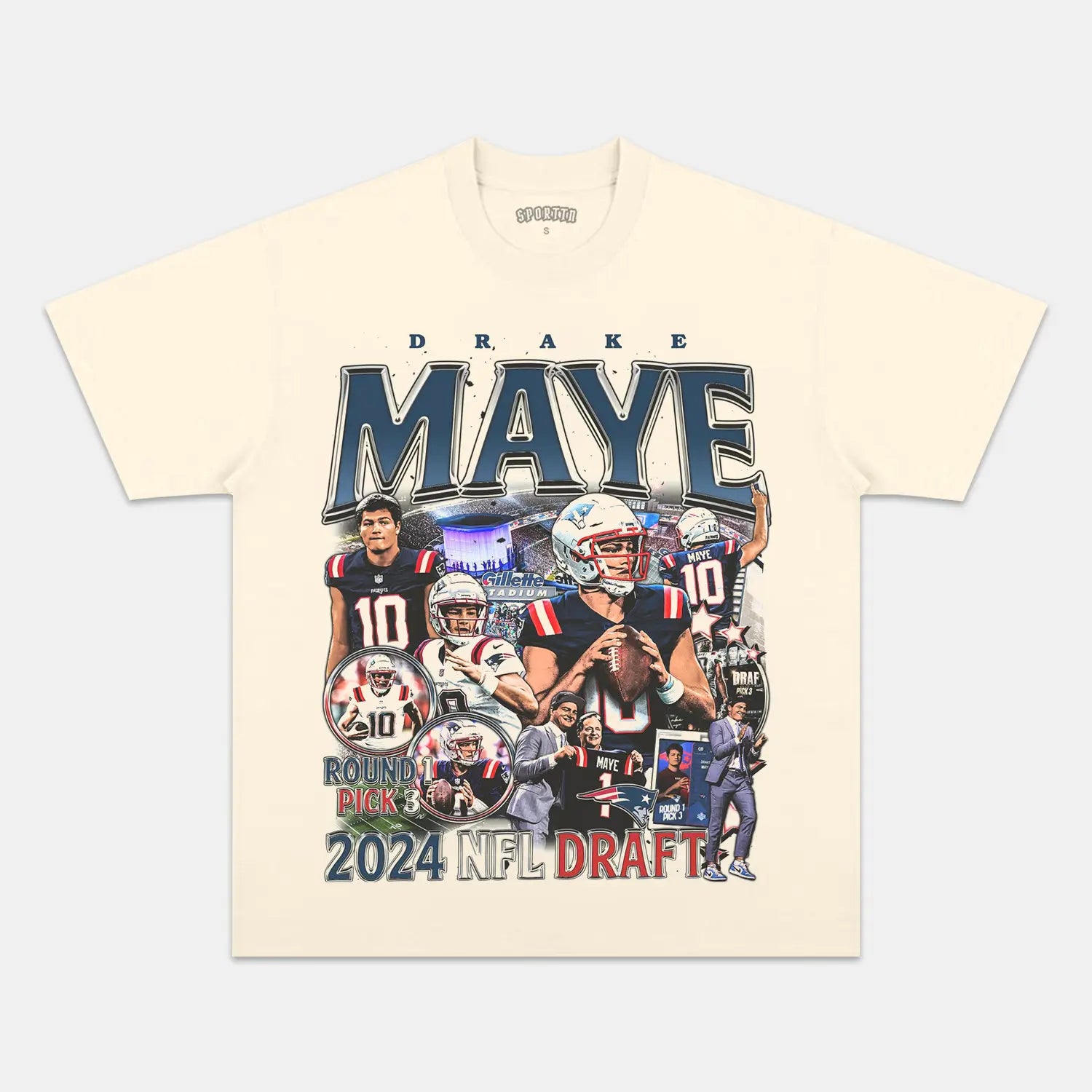 DRAKE MAYE - PATRIOTS TEE - Y2K VINTAGES