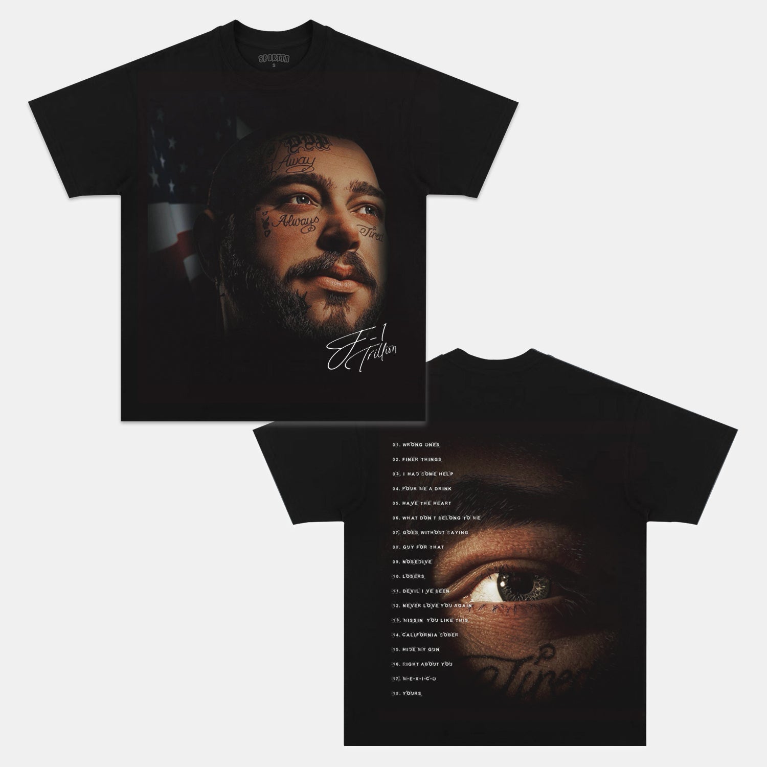 F-1 TRILLION & POST MALONE TEE - Y2K VINTAGES