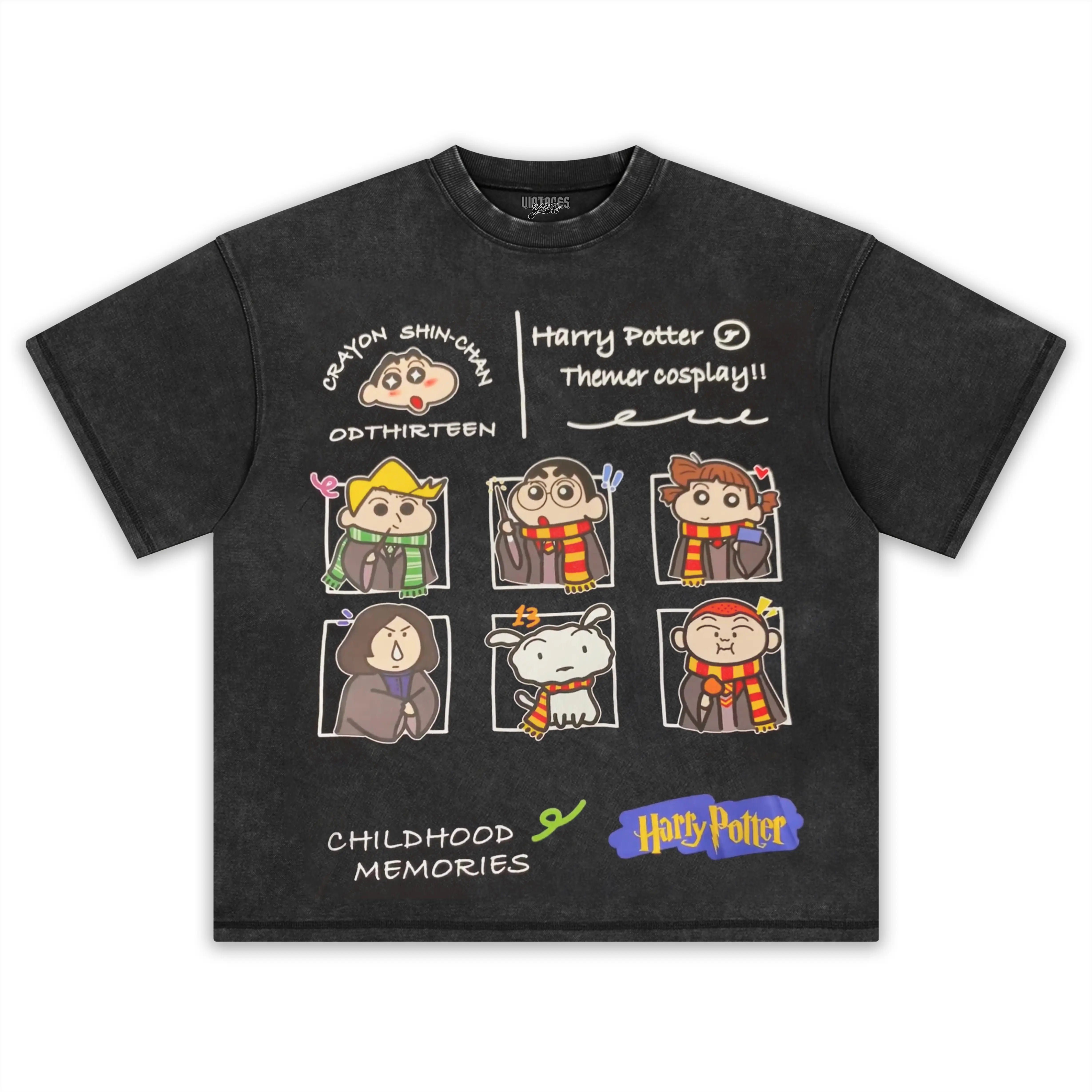 HOGWARTS MEETS SHIN CHAN 2 TEE - Y2K VINTAGES