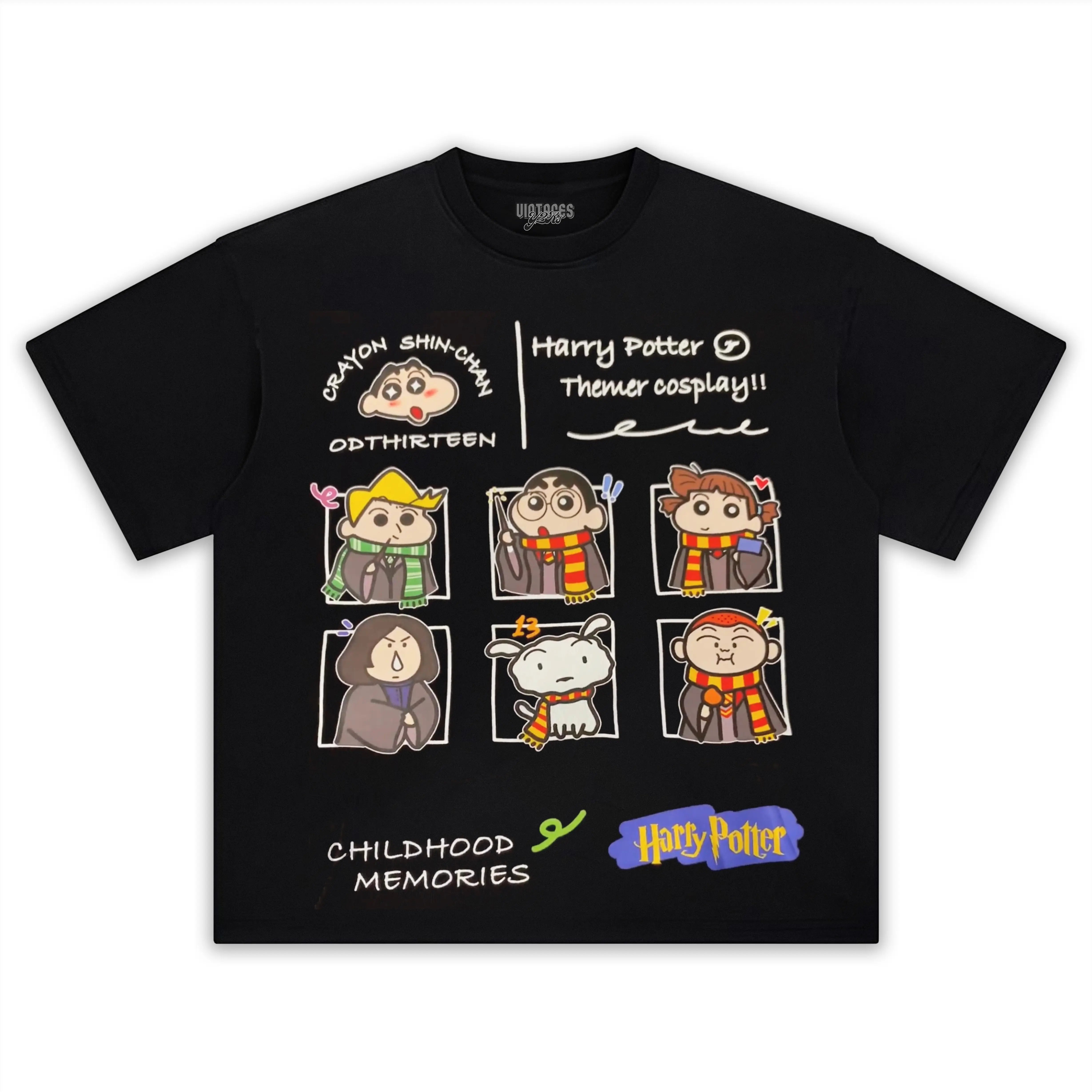 HOGWARTS MEETS SHIN CHAN 2 TEE - Y2K VINTAGES