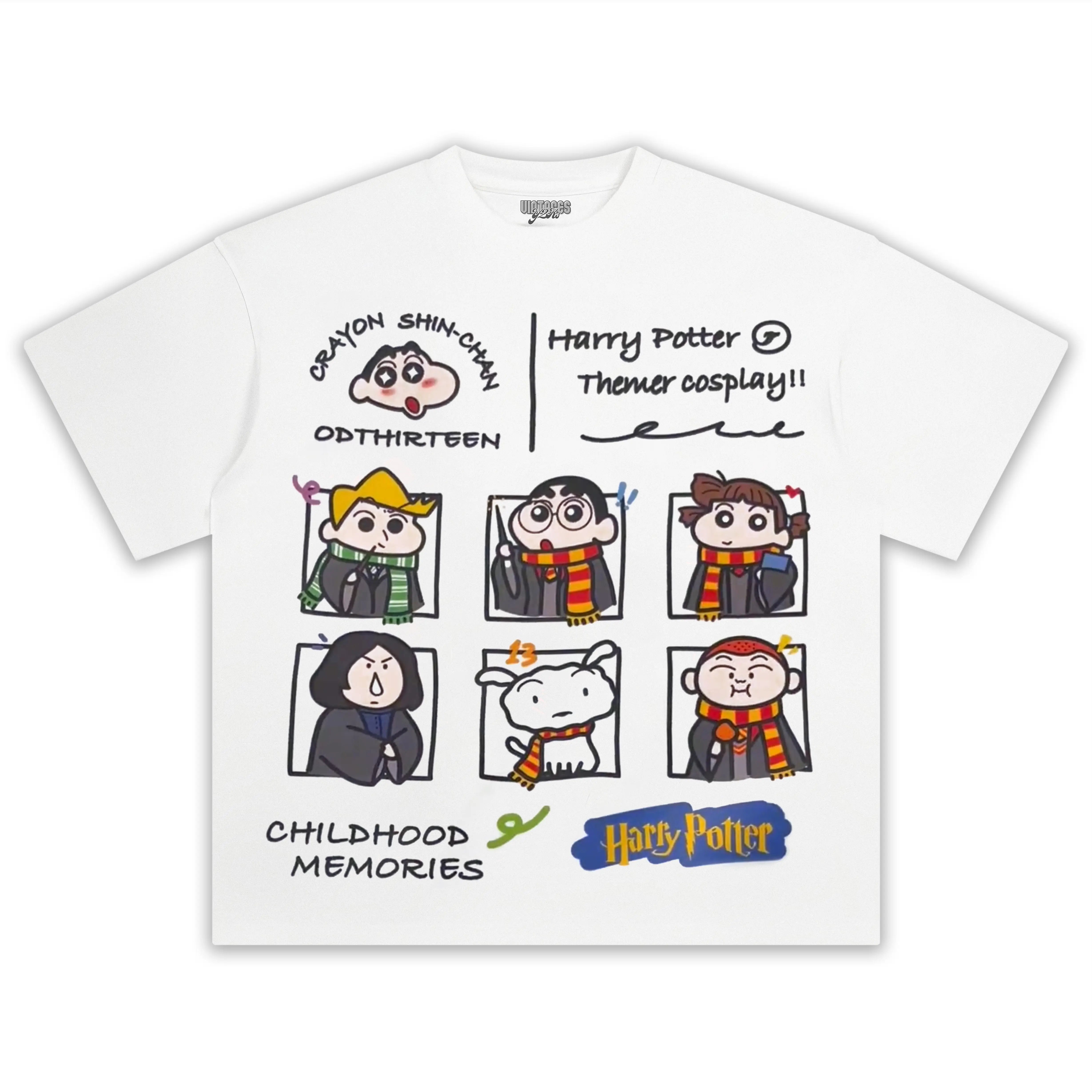 HOGWARTS MEETS SHIN CHAN 2 TEE - Y2K VINTAGES