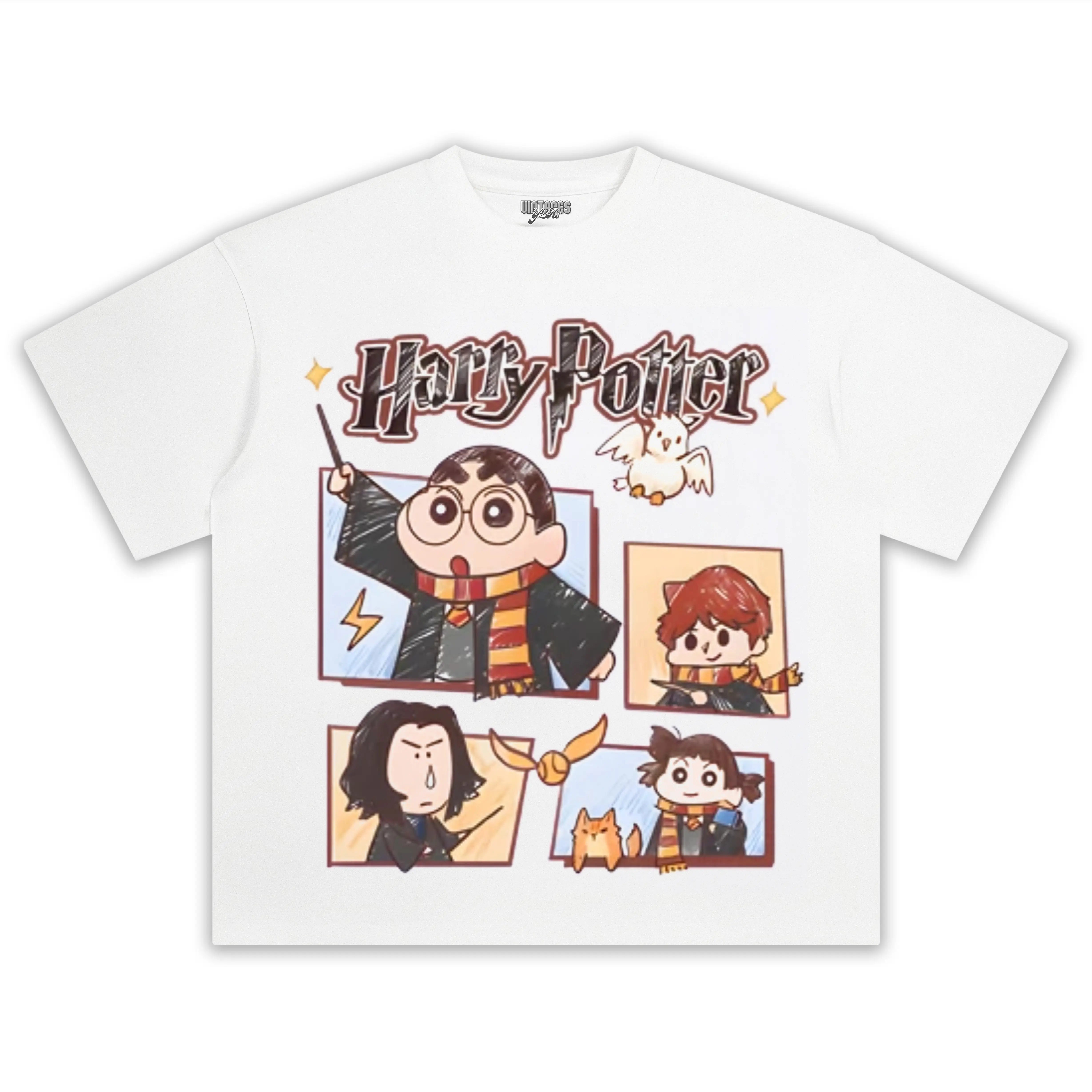 HOGWARTS MEETS SHIN CHAN TEE - Y2K VINTAGES