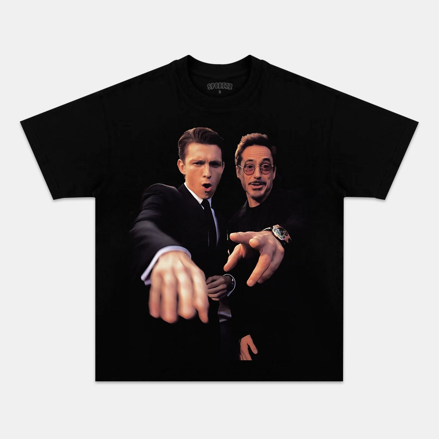 ROBERT DOWNEY JR & TOM HOLLAND TEE - Y2K VINTAGES