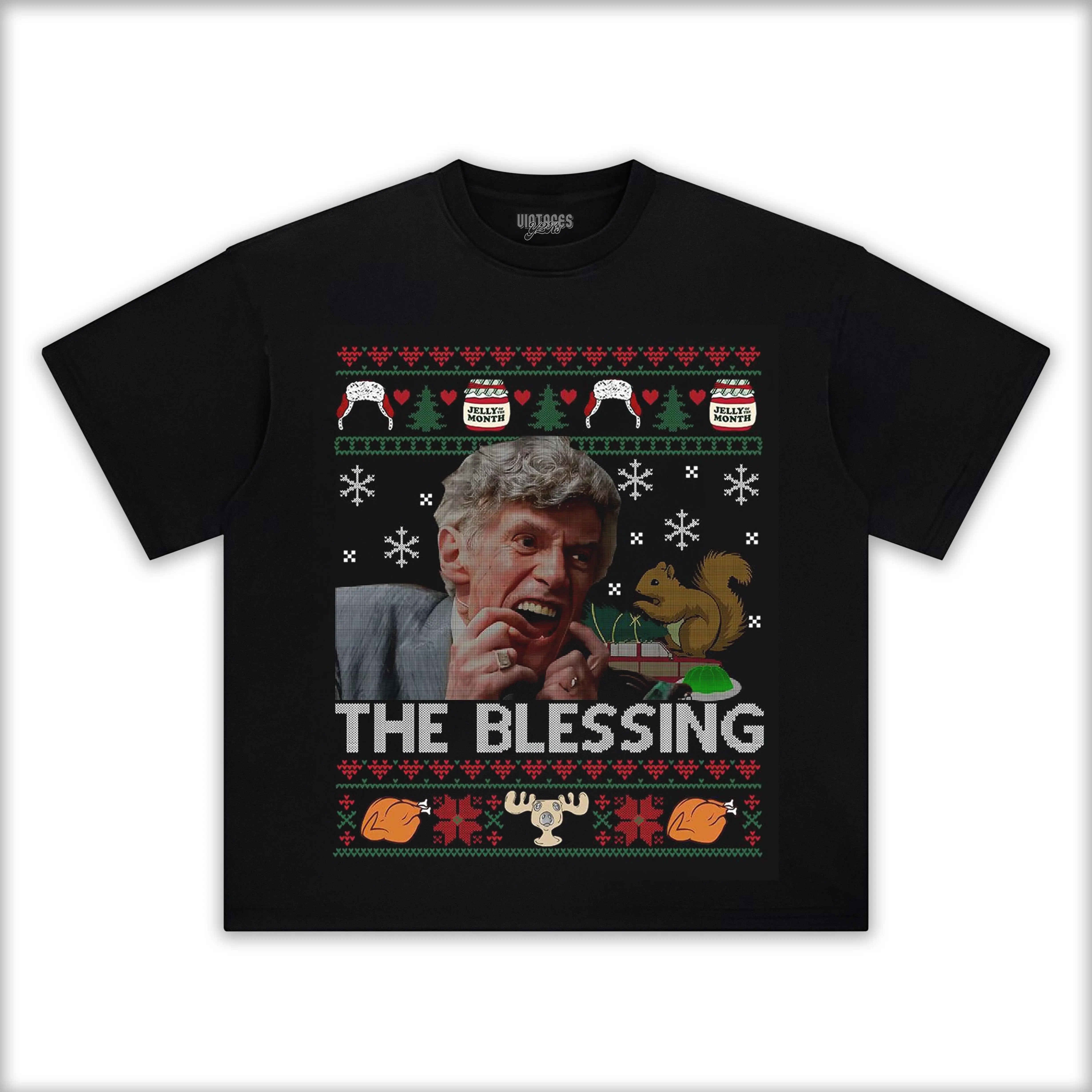 THE BLESSING UNCLE LEWIS UGLY XMAS TEE - Y2K VINTAGES